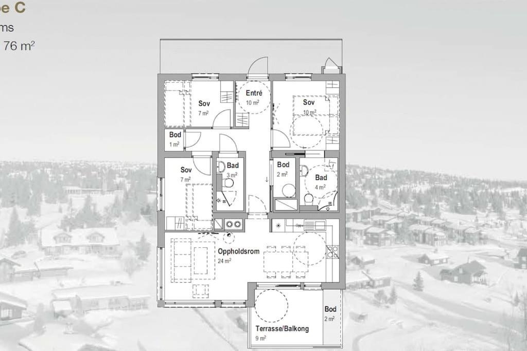 Beautiful Penthouse With Panoramic View At Sjusjoen Daire Dış mekan fotoğraf